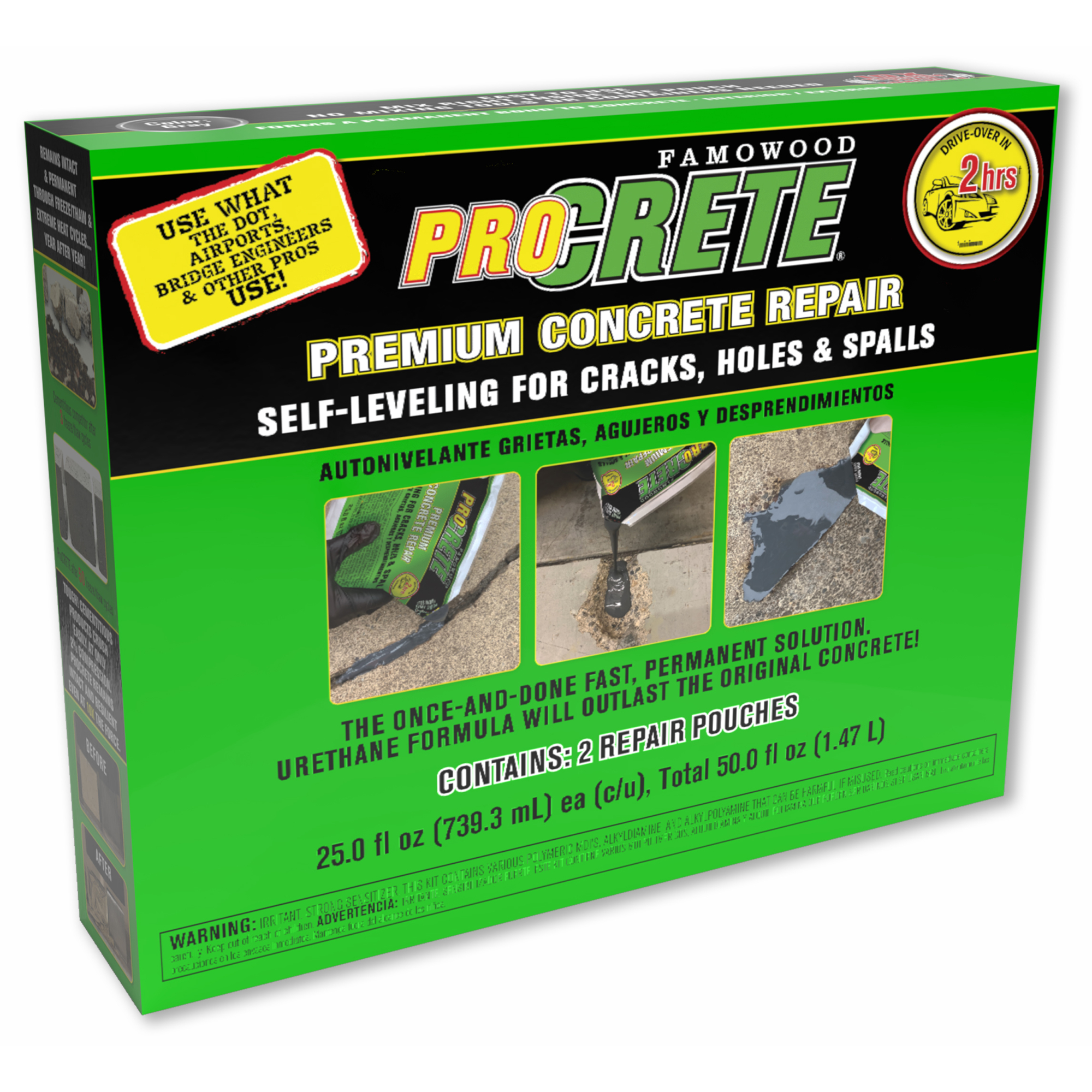 PROCRETE Concrete Repair Self-Level Grey 25 oz. 2-Pack 6211000